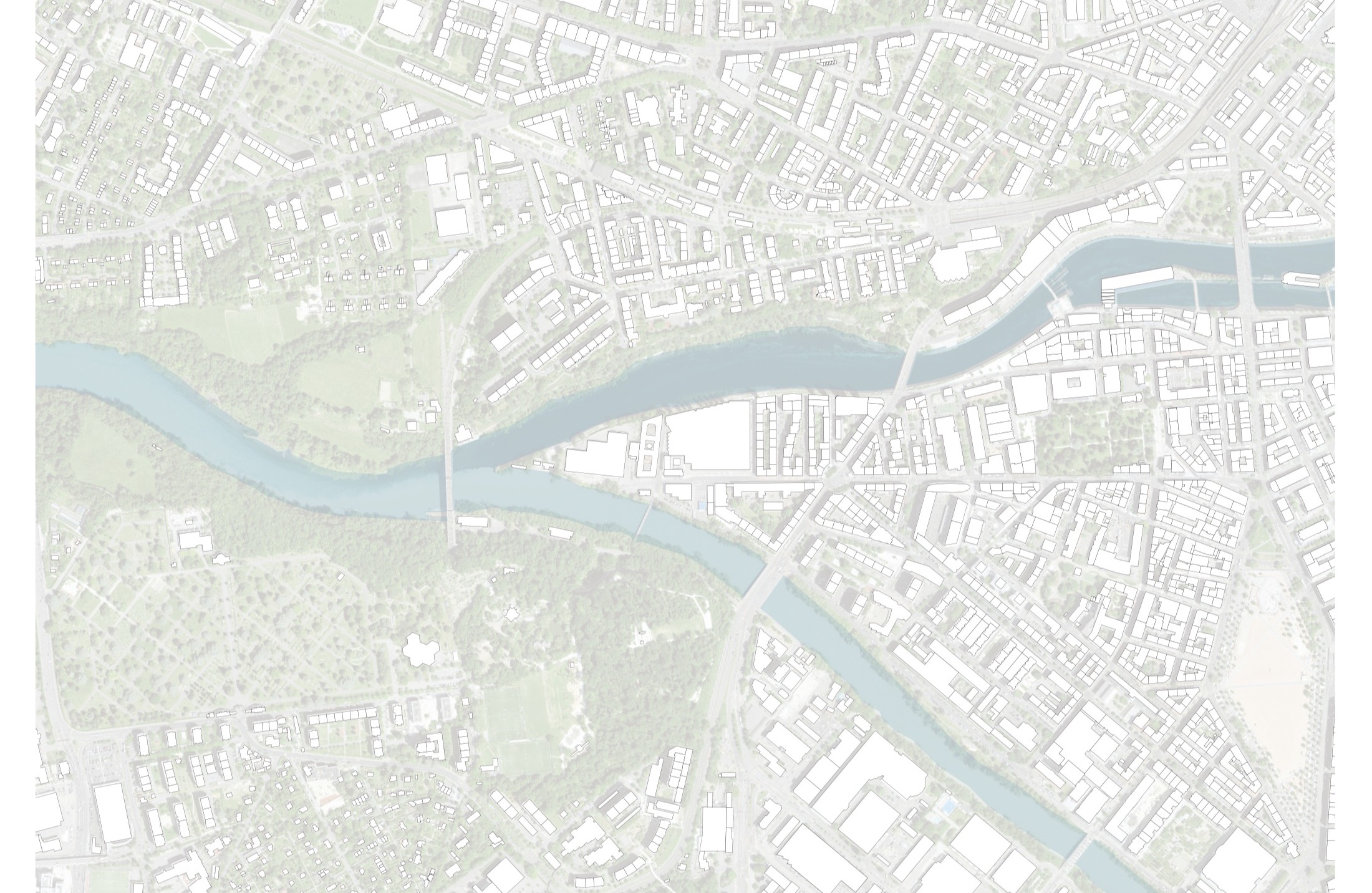 Plan de situation de la Pointe de la Jonction, à la confluence du Rhône et de l'Arve